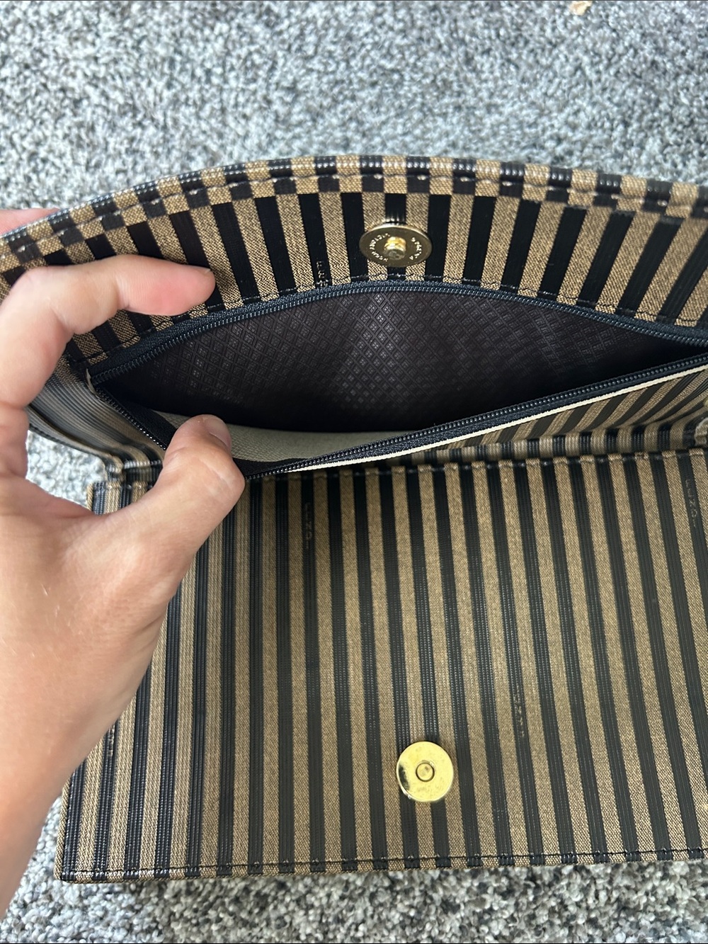 Striped Canvas Clutch - Picture 8 of 13